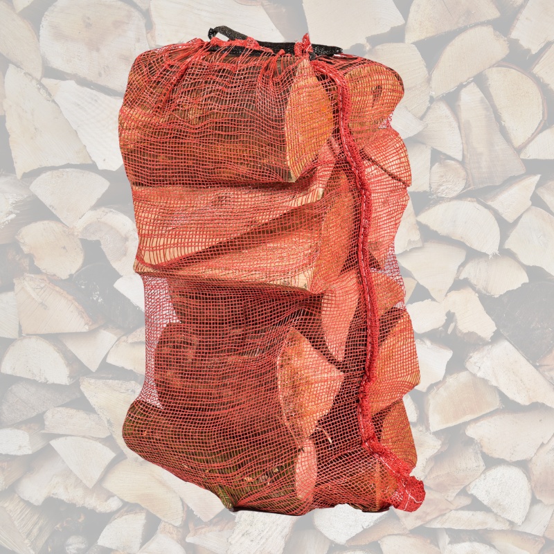 Bag of seasoned, hardwood logs